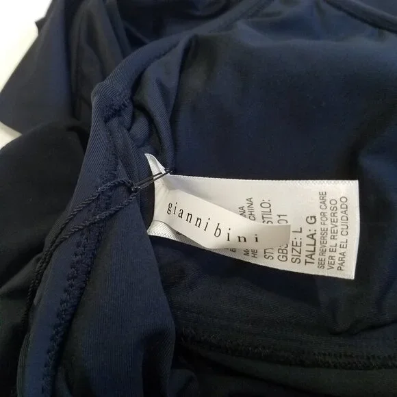 NWT Gianni Bini Black Ruffle Padded One Piece Swimsuit Size L